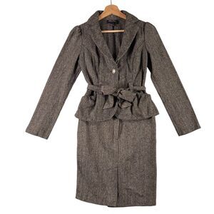 VTG NOS 90s Clueless Belted Blazer Skirt Set Grey SIZE 1 XS New Matching Girlbos